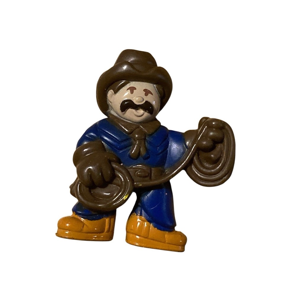 Lincoln Logs Cowboy Action Figure 2" Replacement Pretend Play Blue shirt